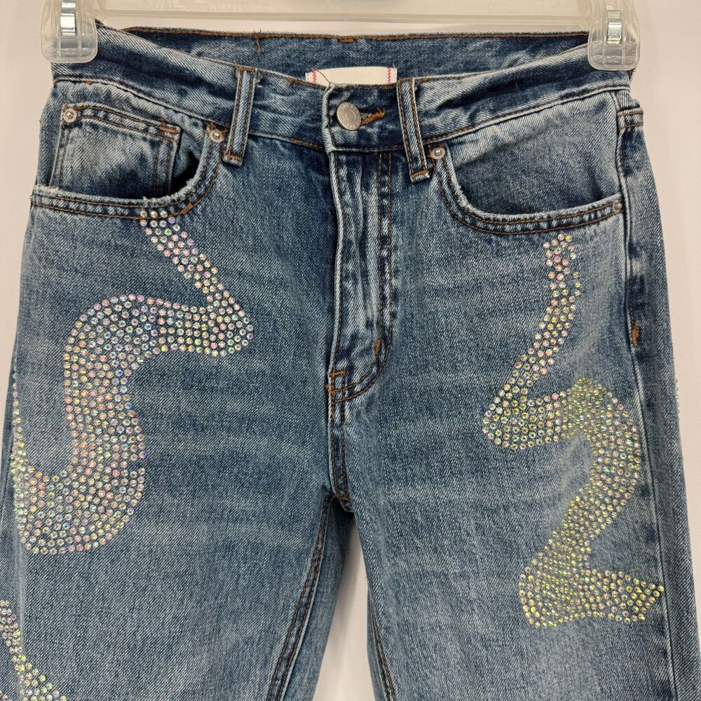 Urban Outfitters BDG 90s Mid-Rise Bootcut Jeans Embellished – Size 25 - Picture 8 of 8